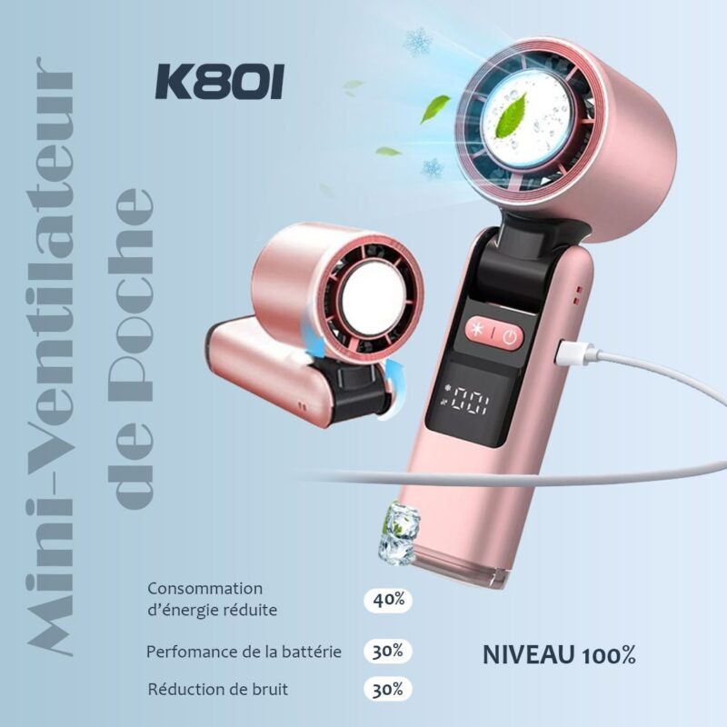 Ventilateur portable avec fonction "Ice Compress"