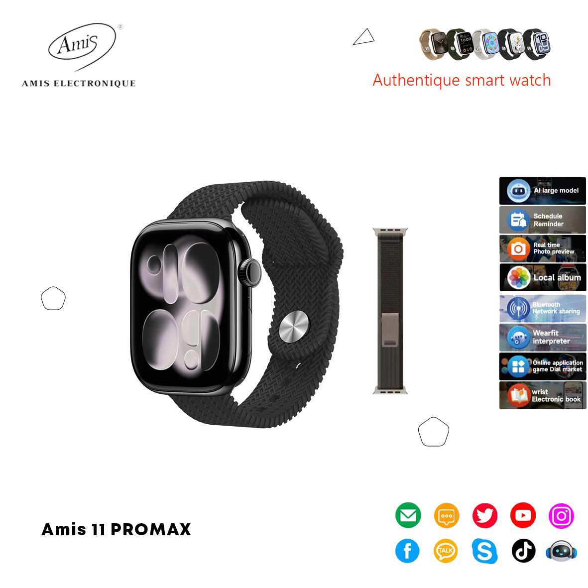 Montre Connectée "11 PRO MAX" (Générique - App WearFit Pro)