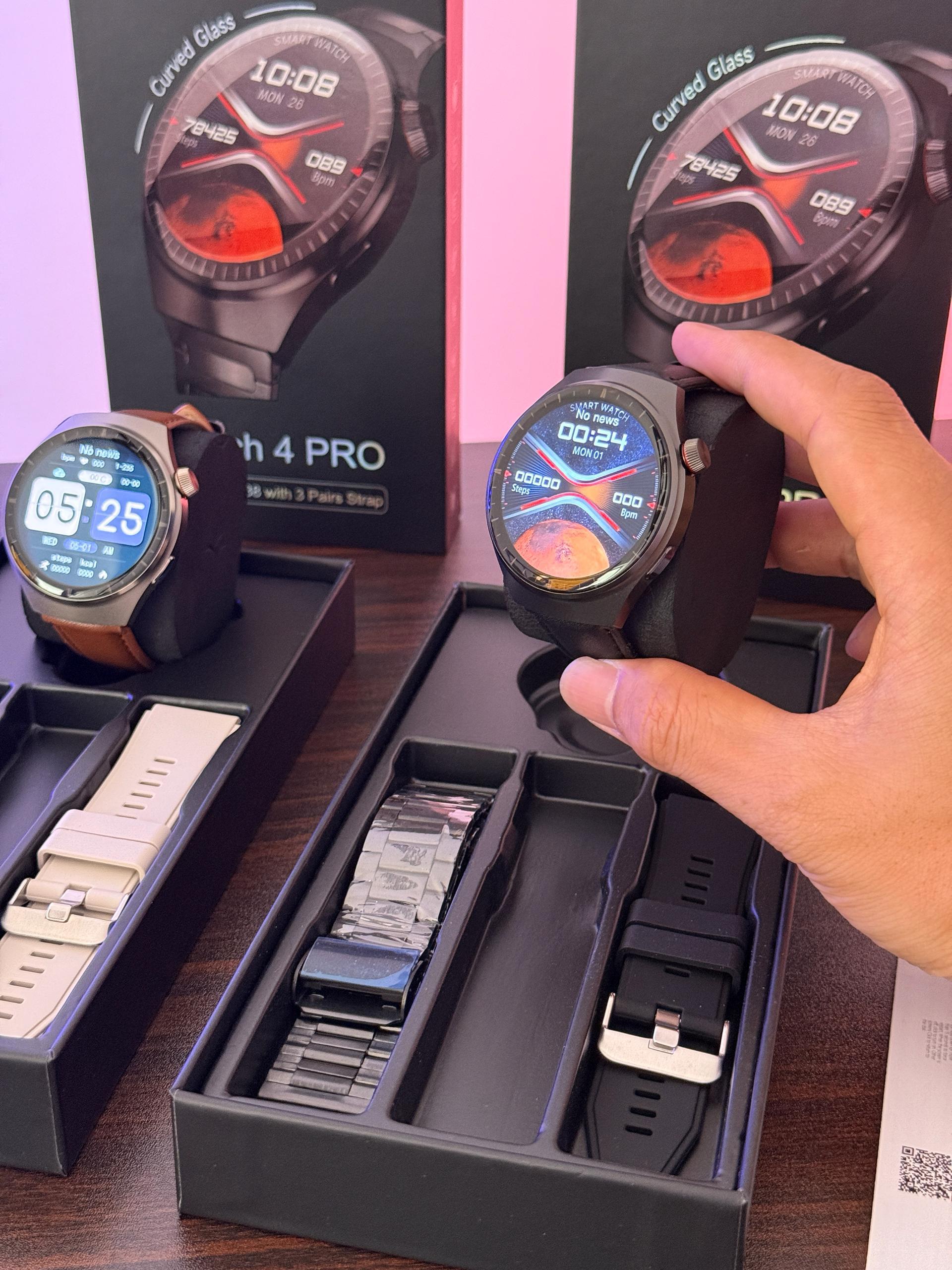 Watch 4 Pro – Curved Glass Edition (3 Straps)