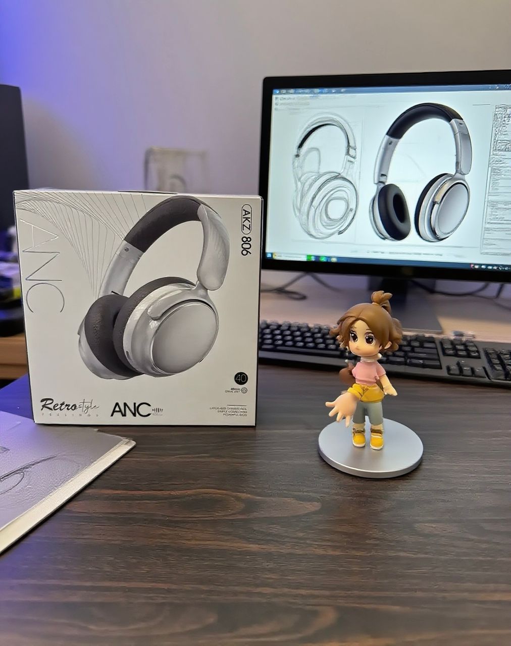 Casque Bluetooth AKZ 806 Retro Style (ANC) – Image 4