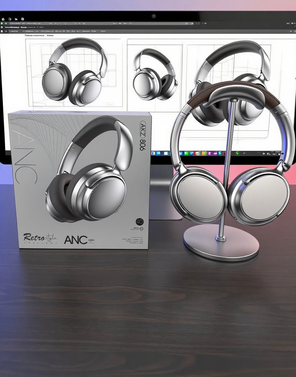 Casque Bluetooth AKZ 806 Retro Style (ANC)